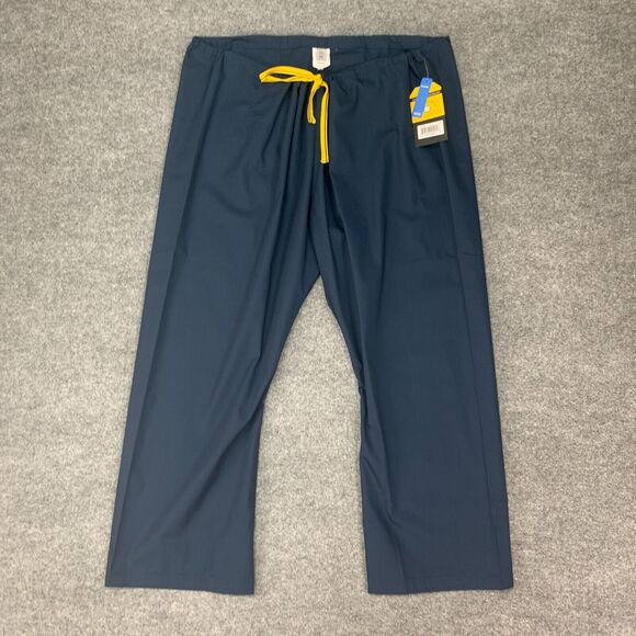 WonderWink Origin Papa Drawstring Scrub Pants Women Unisex 3XP Petite Navy Blue - Picture 2 of 14